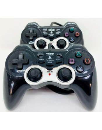 Juego de 2 Controladores HORI PAD Turbo para PS2 – Gamepads Negros de Alta Precisión