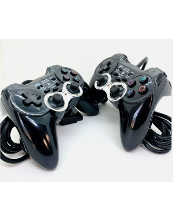 Juego de 2 Controladores HORI PAD Turbo para PS2 – Gamepads Negros de Alta Precisión