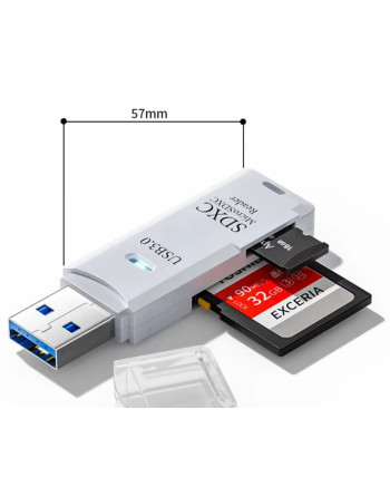 Lector de Tarjetas 2 en 1 USB 3.0/2.0 – Unidad Flash de Alta Velocidad para Micro SD y TF